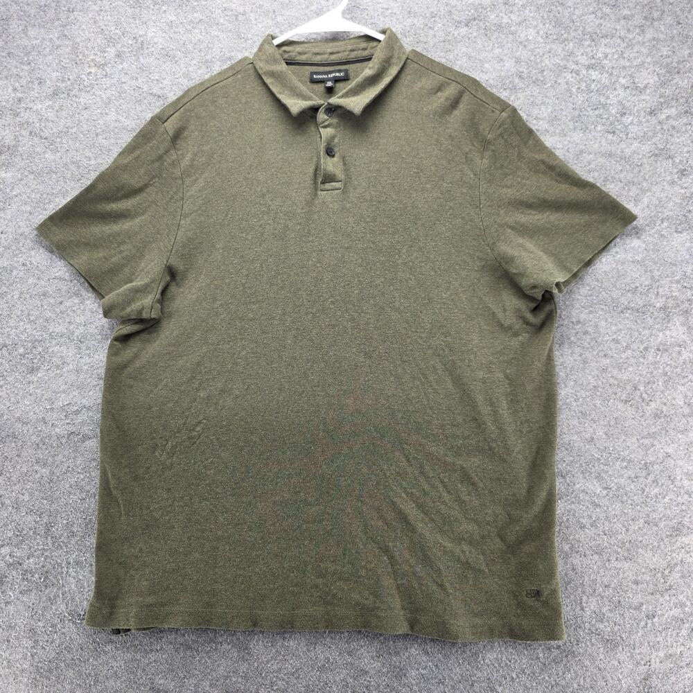 Banana Republic Polo Shirt Mens 2XL Green Breathable Lightweight Cotton